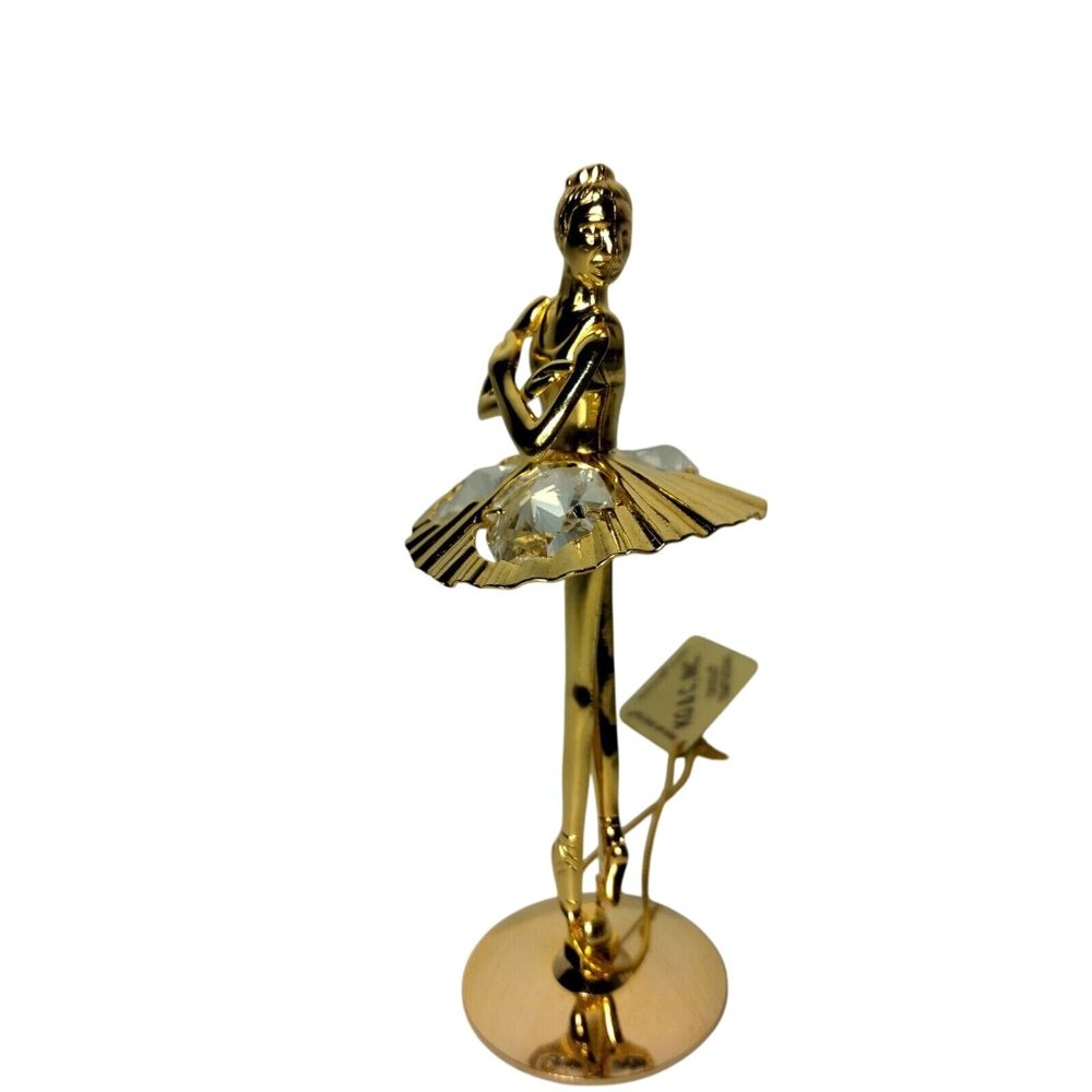 Ballerina Figurine Swarovski Crystal Gold Plated Temptations Ballet Dancer
